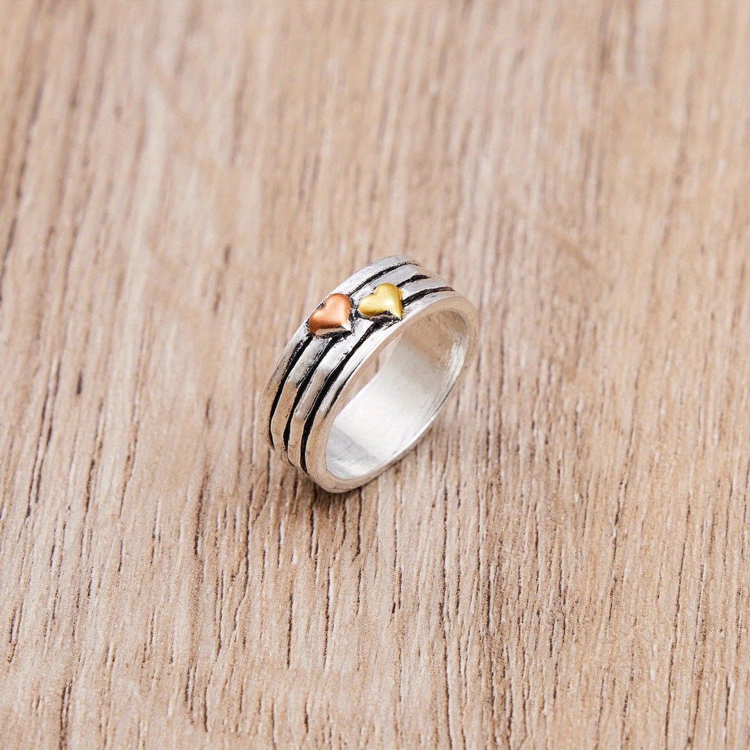 Retroinspirerad flerradig ring med hjärtan