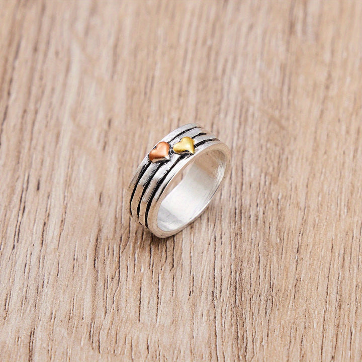 Retroinspirerad flerradig ring med hjärtan