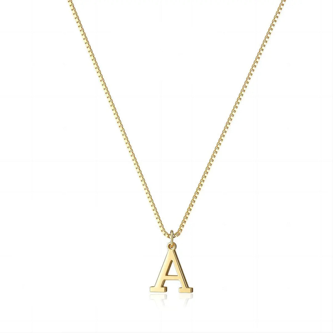 Gold Necklace with Initials in Love Letter Style