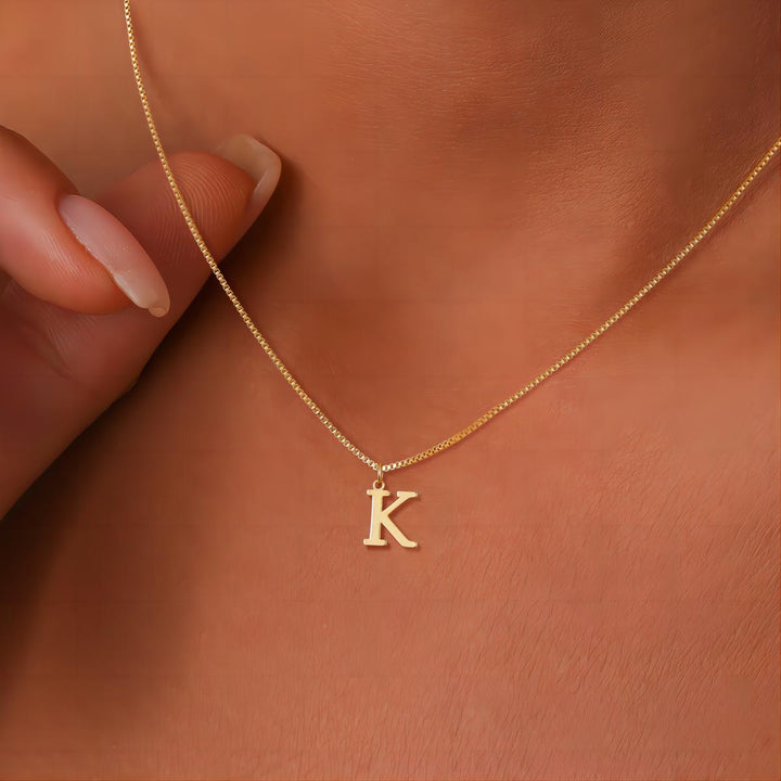 Gold Necklace with Initials in Love Letter Style