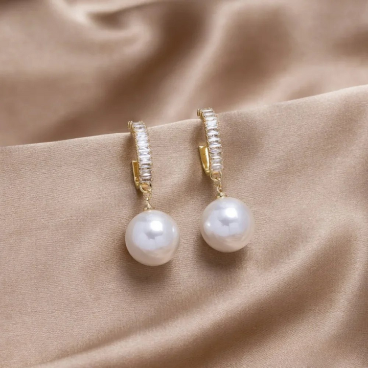 Eleganta Pärlörhängen med Zirkonia