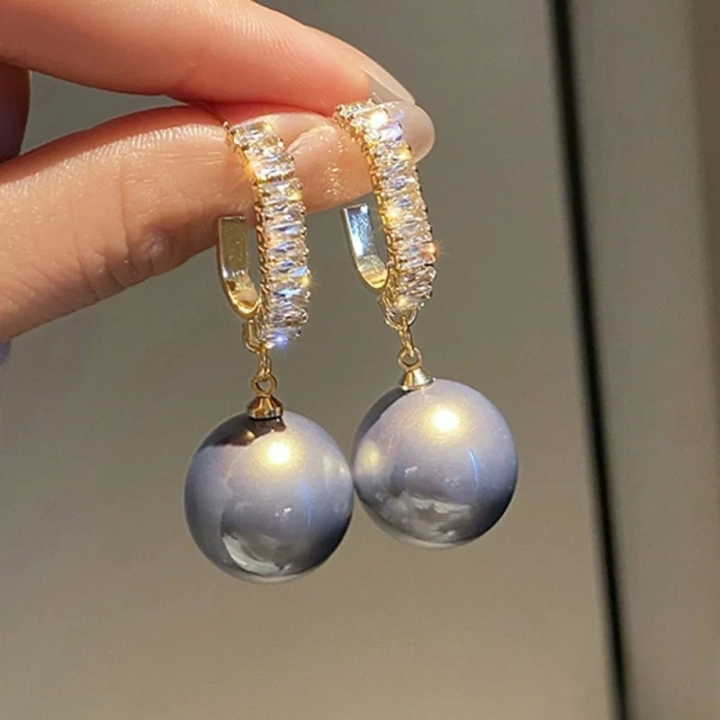 Eleganta Pärlörhängen med Zirkonia