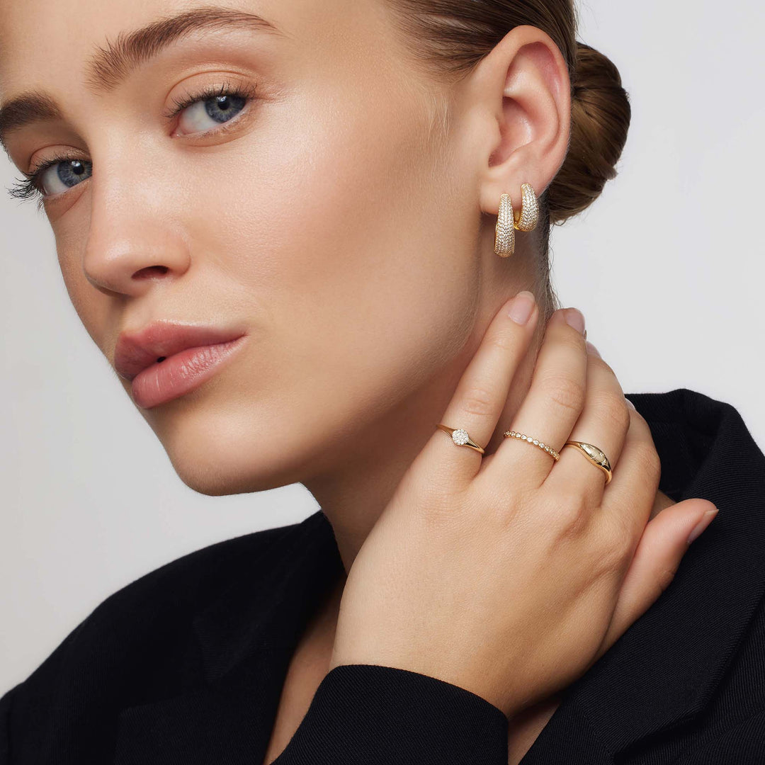Guldpläterad Diamantformad Ring