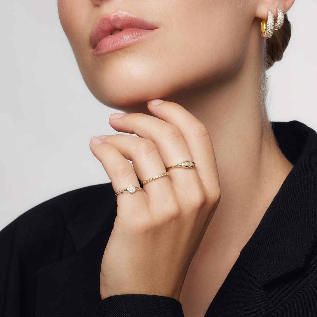 Guldpläterad Diamantformad Ring