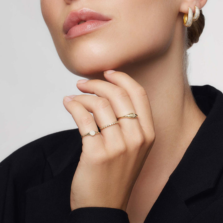 Guldpläterad Diamantformad Ring