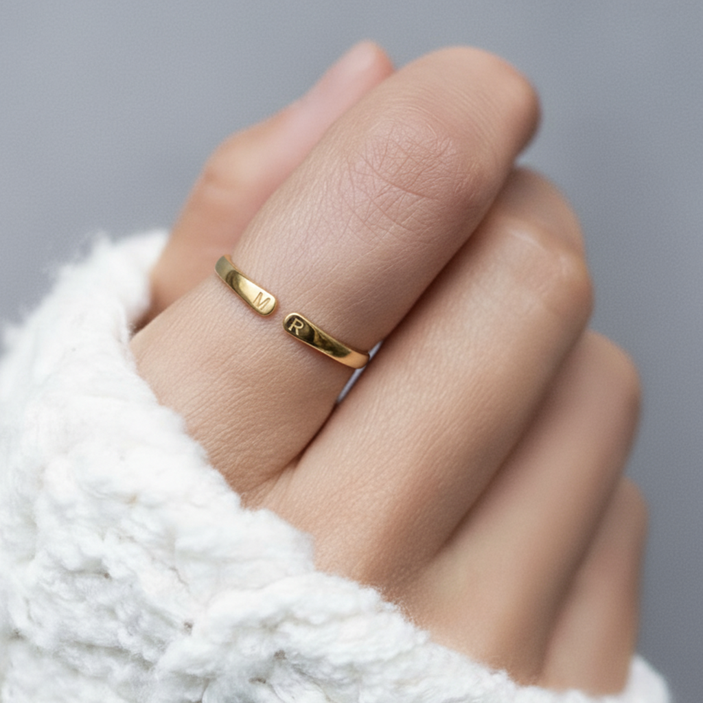 Justerbar Ring med Initialer