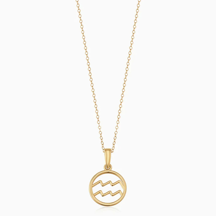Gold Necklace with Zodiac Sign Symbol