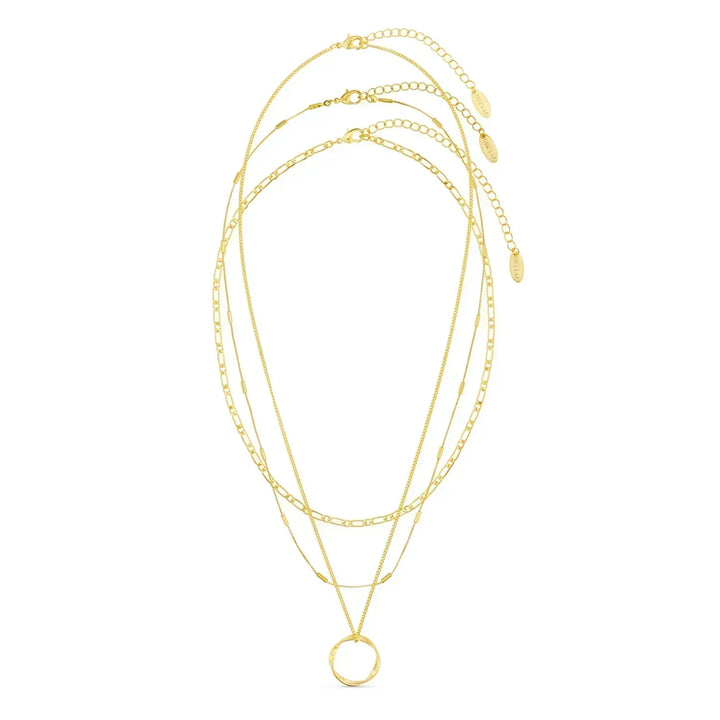 Treradigt Halsband med Öppna Ringar