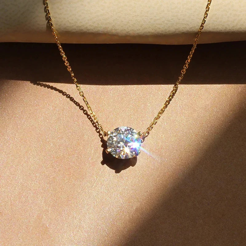 Elegant Solitärhalsband med Kristall