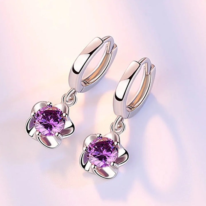 Örhängen i Sterlingsilver med Lila Zirkonia