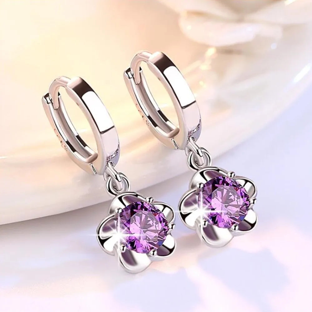 Örhängen i Sterlingsilver med Lila Zirkonia
