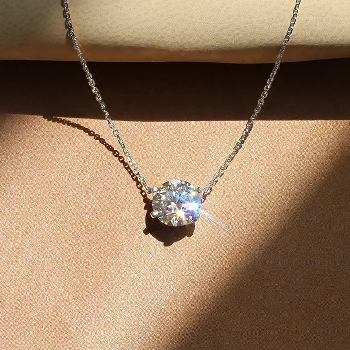 Elegant Solitärhalsband med Kristall
