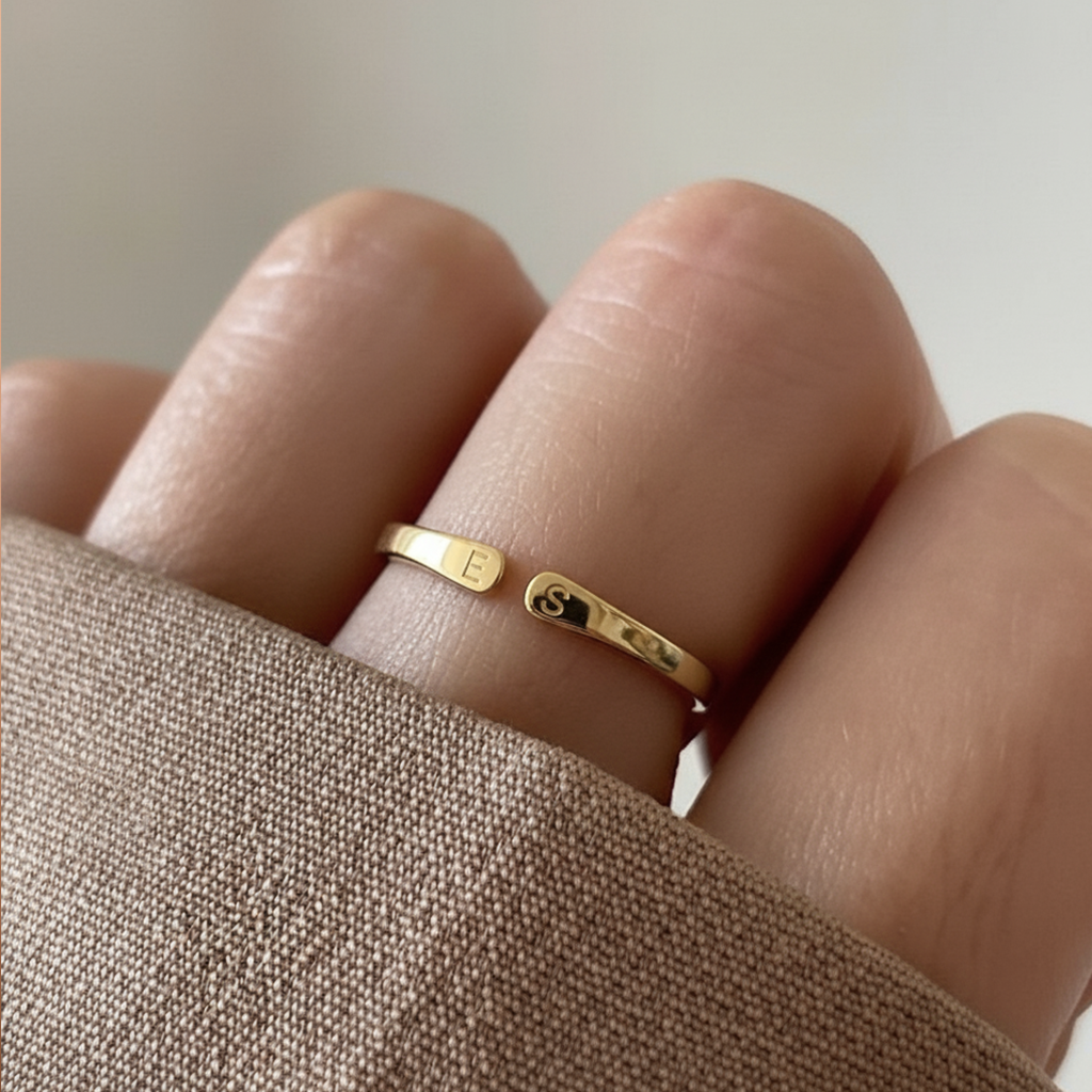 Justerbar Ring med Initialer