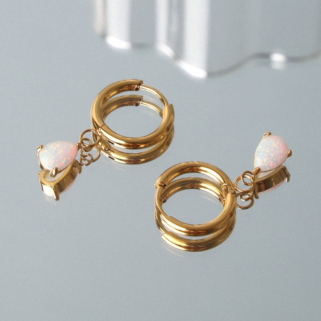 Ringörhängen Opal