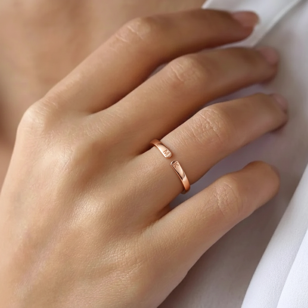 Justerbar Ring med Initialer
