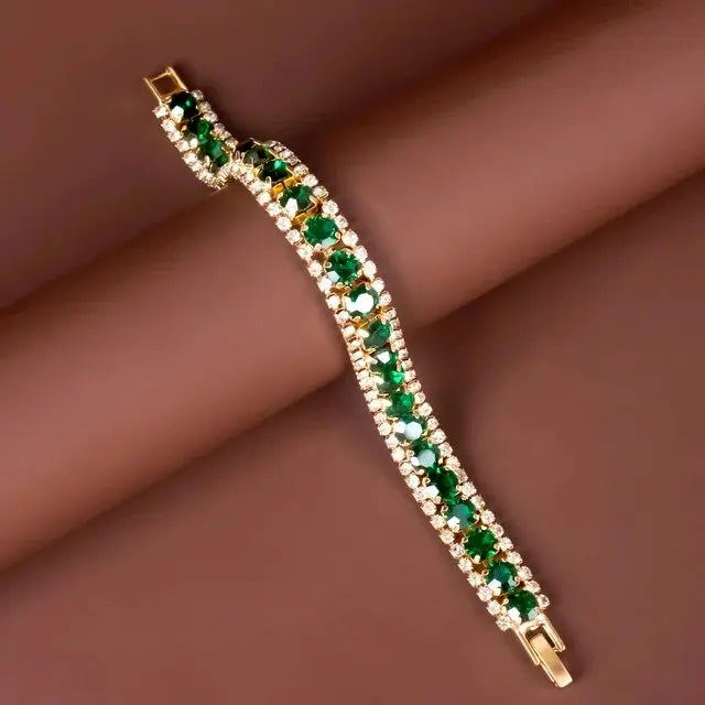 Emerie Grönt Glittrande Armband