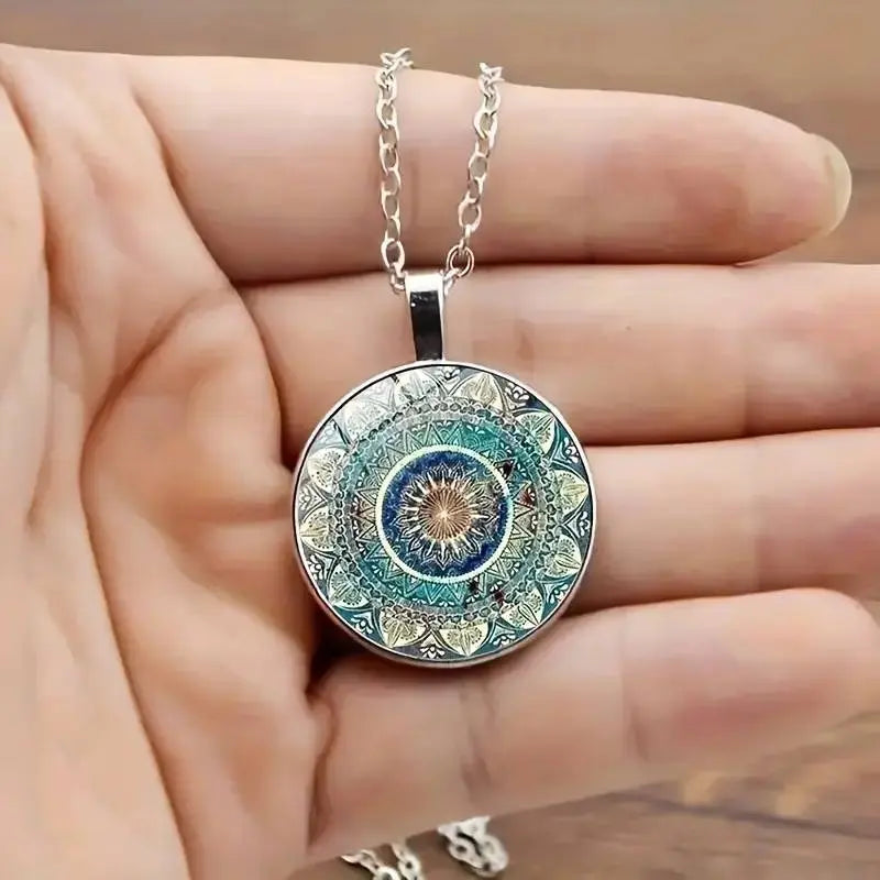 Runt Mandalahalsband i Blå Toner