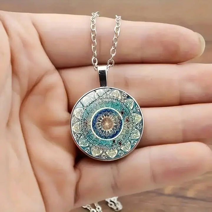 Runt Mandalahalsband i Blå Toner