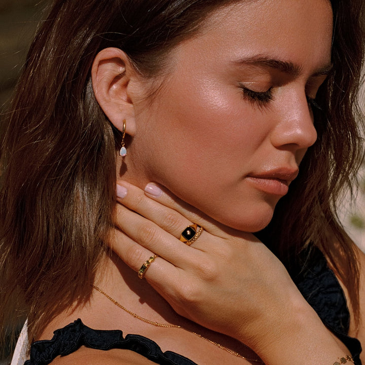 Ringörhängen Opal