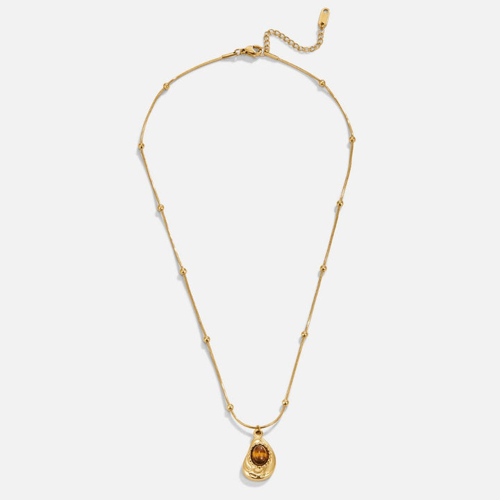 Elegant Guldhalsband med Tigeröga